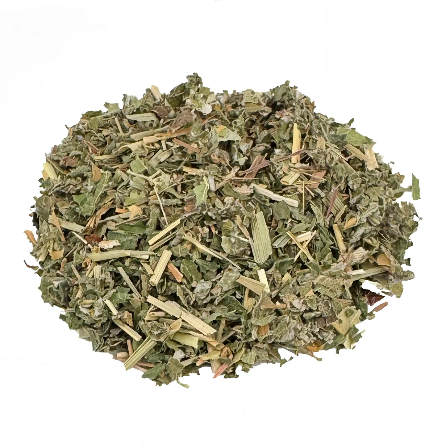 Kräutertee Guten Morgen Bio. Der Bio Kräutertee hat eine grüne Farbe. Die Zutaten sind gut zu erkennen. Es sieht sehr lecker aus.