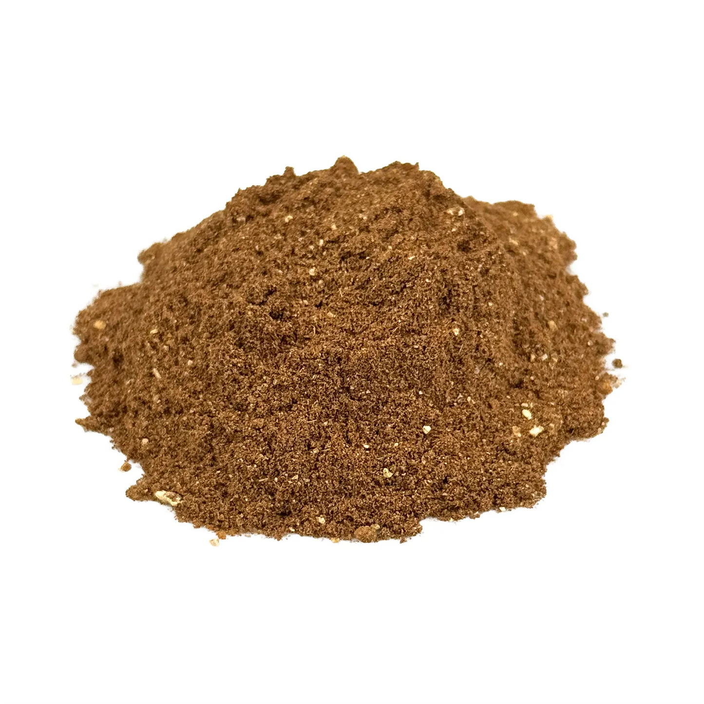 Ein kleiner Haufen Bio Gebäck & Lebkuchen Gewürzzubereitung. Die Bio-Gewürzzubereitung hat eine braune Farbe. Es sieht sehr lecker aus.