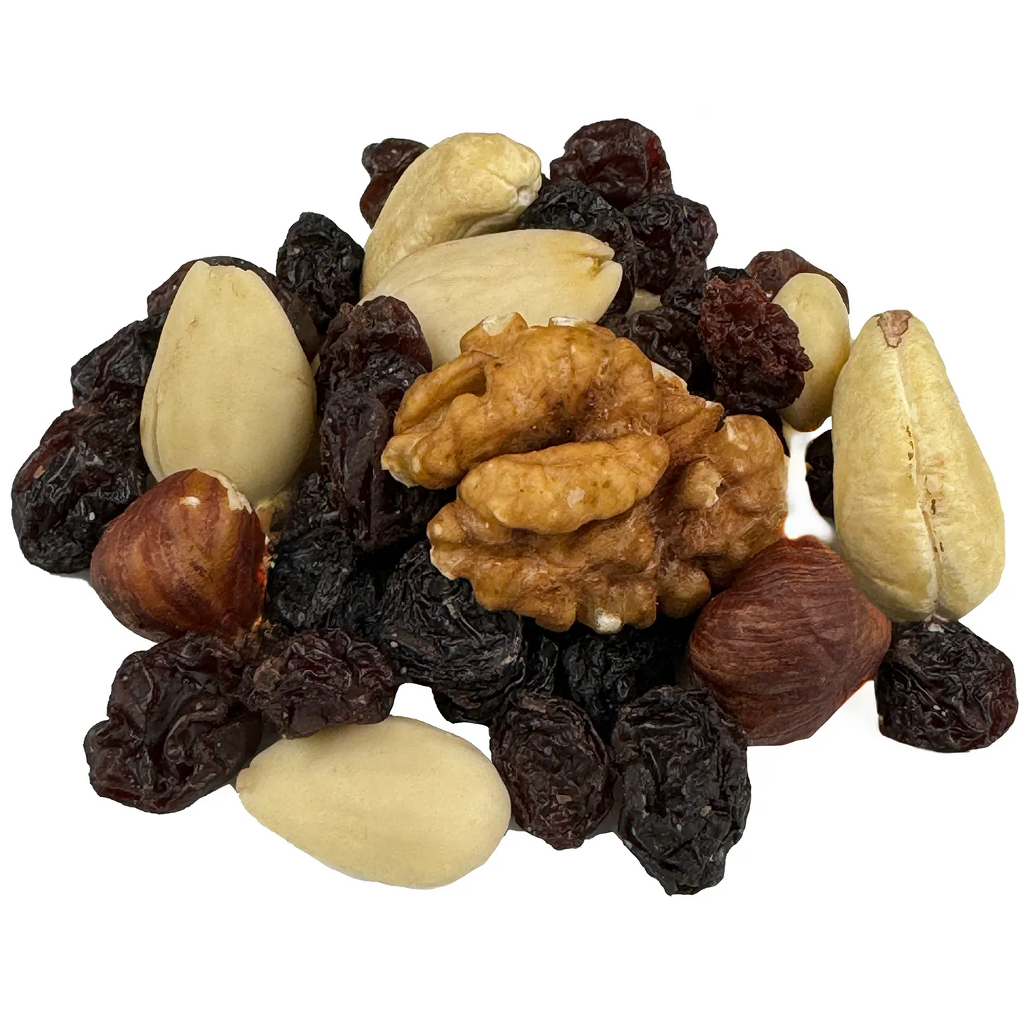 Studenten Futter Bio.  Die Nüsse und Weinbeeren sind gut zu erkennen. Es sieht sehr lecker aus.