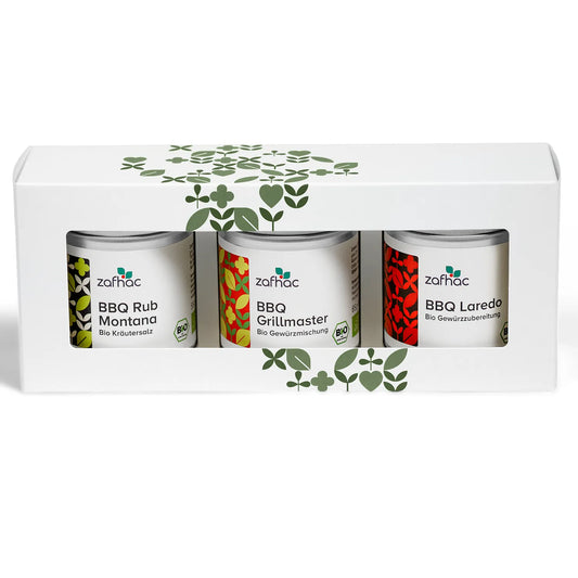 zafhac Grill Bio-Gewürz-Geschenkset mit BBQ Rub Montana, BBQ Grillmaster und BBQ Laredo
